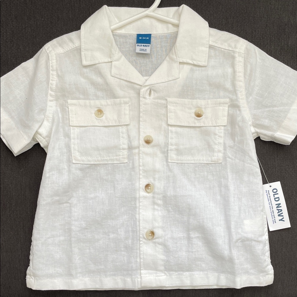 Old Navy Kids Cream Button-Down Shirt